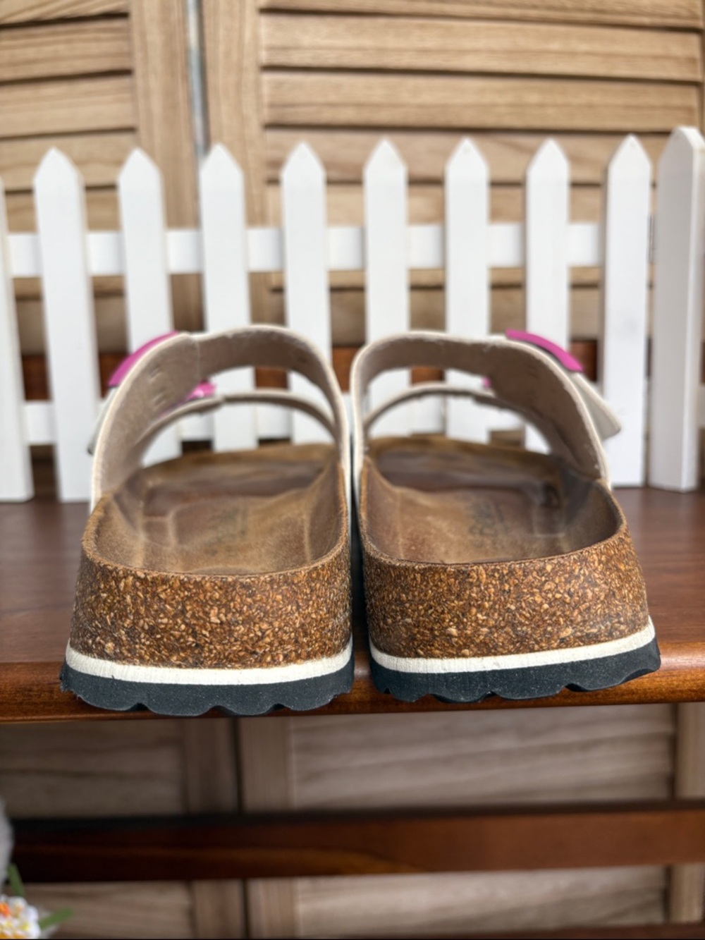 Betula by Birkenstock 42 Patent White Pink Buckle Sandals - Picture 8 of 11